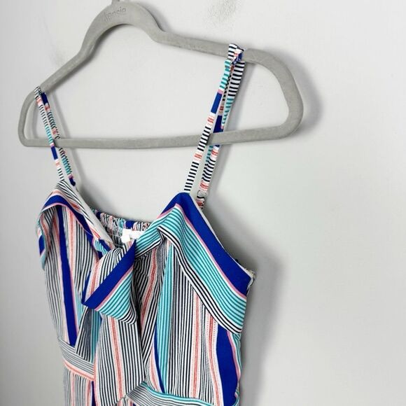 JUNE & HUDSON | Striped Tie Front Multicolor Midi Dress Women’s Size Small - Picture 2 of 10